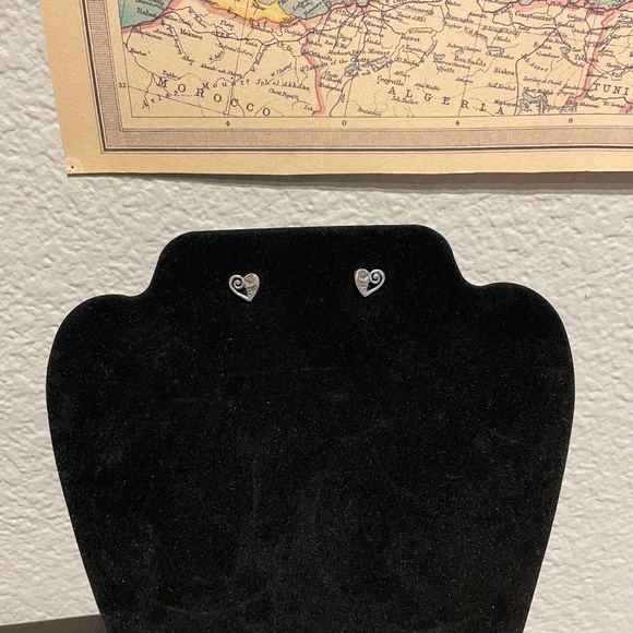 Brighton Cute & Girly Cut Out Swirl Silver Heart Stud Earrings - Picture 2 of 5